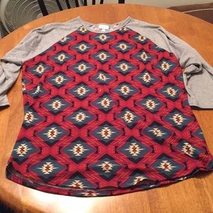 Lularoe Randy baseball tee, 2XL, worn a few times